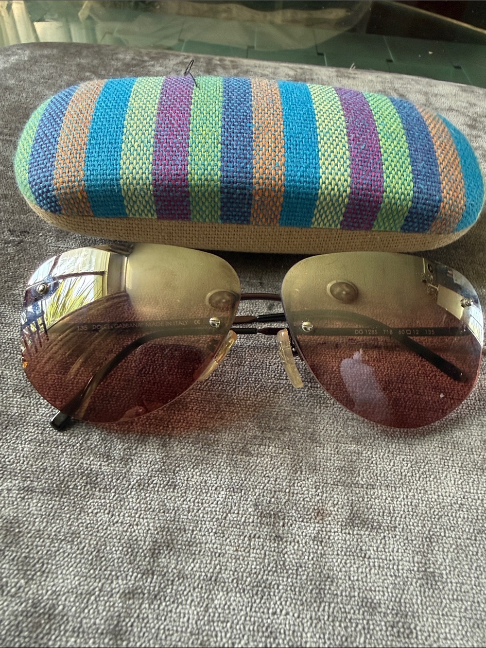 Dolce & Gabbana Gold Frame with Gradient Brown Lenses Aviator Sunglasses